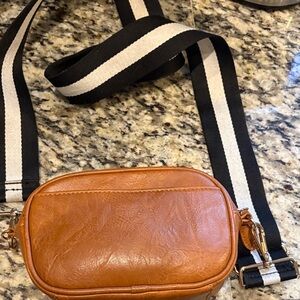 Good Threads Brown Leather Crossbody Bag